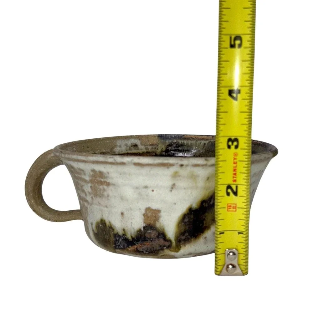 Vintage Studio Pottery Soup Tureen w Lid + 3 Bowls Hand Thrown‎ Stoneware